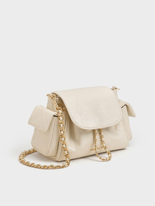 حقيبة ظهر مبطنة, كريم, hi-res