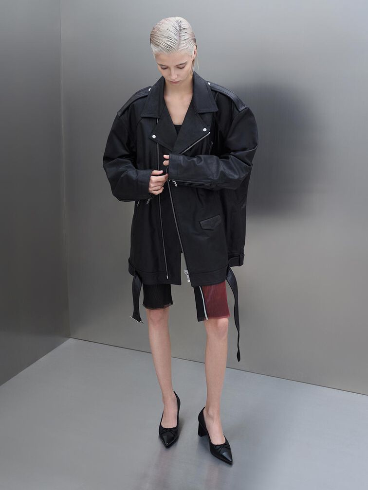 أحذية بكعب أنيق ومقدمة مدببة مزيّنة بفيونكة, أسود, hi-res