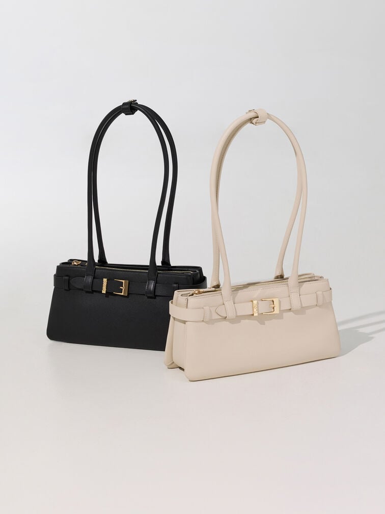 شنطة كتف جودي جلد طبيعي, أسود, hi-res