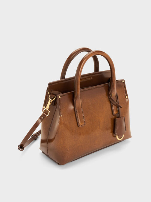 Rene Structured Top Handle Bag, Tan, hi-res