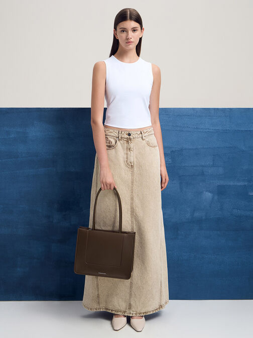 Daylla Tote Bag, Dark Brown, hi-res