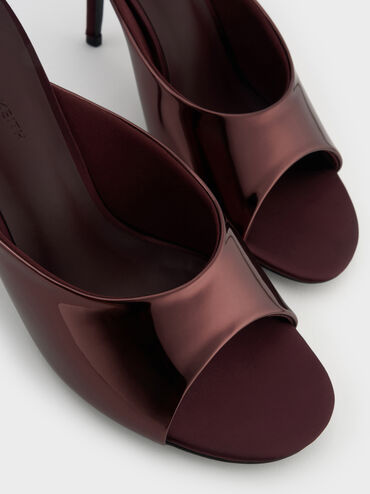 حذاء ميول بجلد لامع وكعب رفيع, برغندي, hi-res