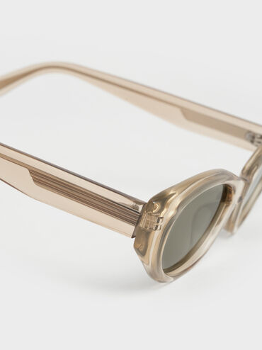 Bijou Recycled Acetate Cateye Sunglasses, Beige, hi-res