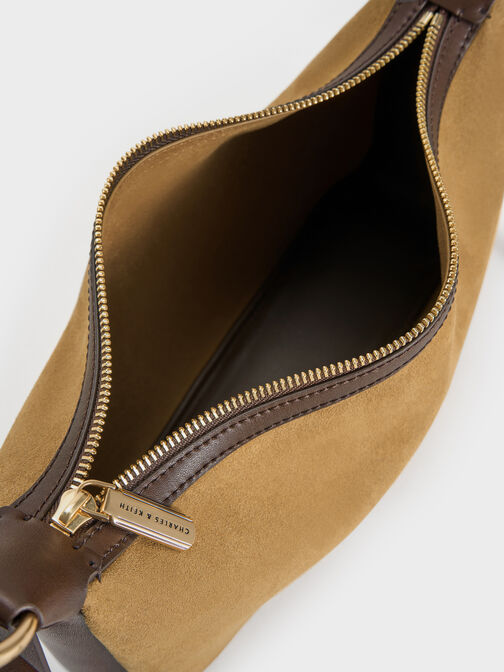 Calla Suede Shoulder Bag, Sahara Sand, hi-res