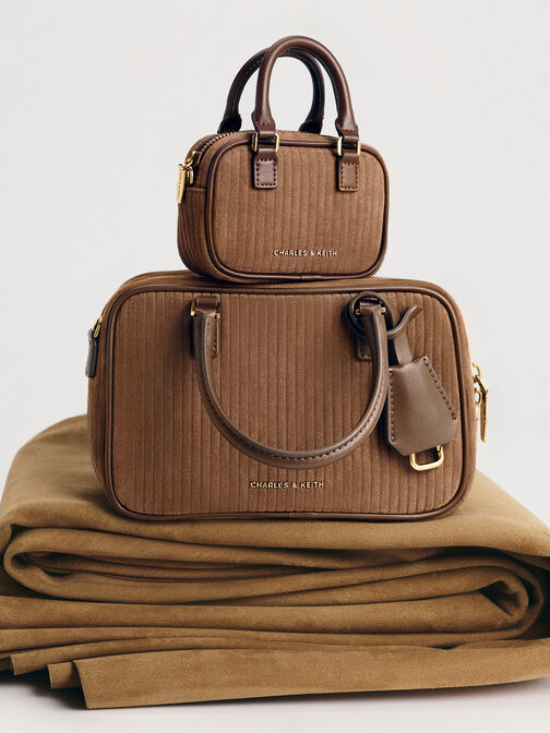 Mini Sianna Corduroy Bowling Bag, Mocha Brown, hi-res