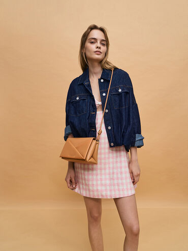 حقيبة كتف ميدوري بتصميم هندسي, توفي, hi-res