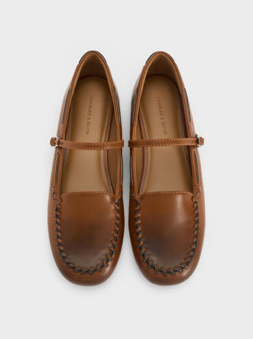 Gale Mary Jane Loafers, Tan, hi-res