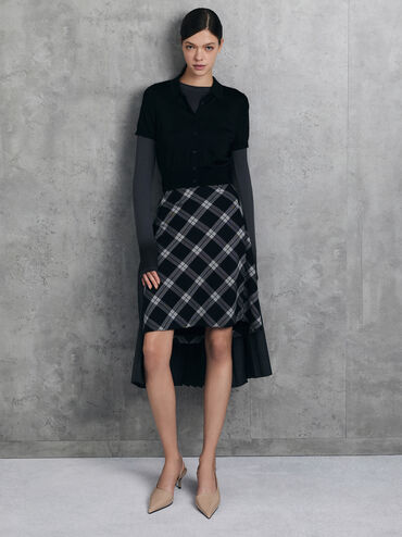 حذاء مفتوح من الخلف بكعب ستليتو أنيق ومقدمة مدببة لون لامع, تاوب, hi-res