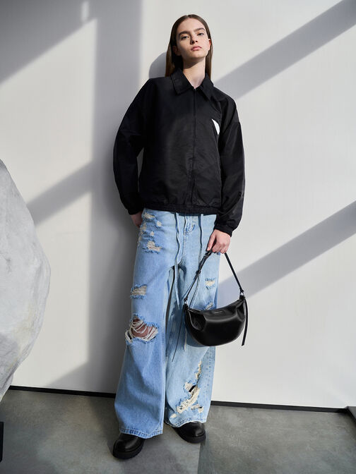 Calla Half-Moon Bag, Noir, hi-res