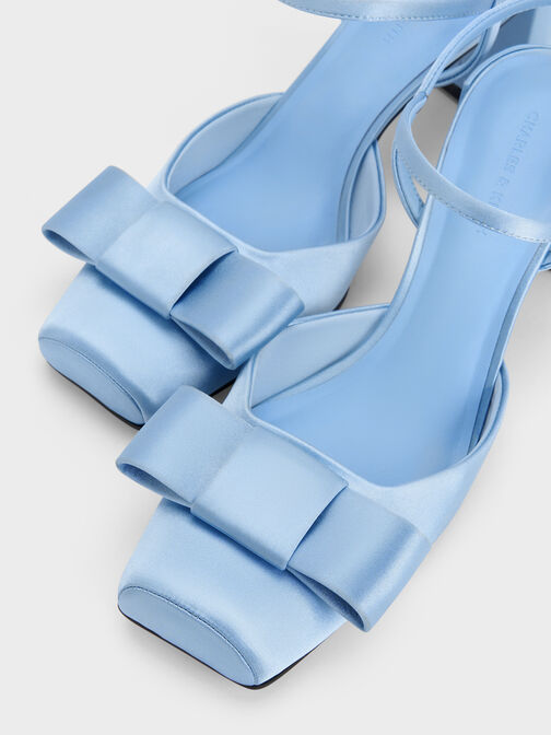 كعب عالي برانتلي بفيونكة وسير كاحل, أزرق, hi-res