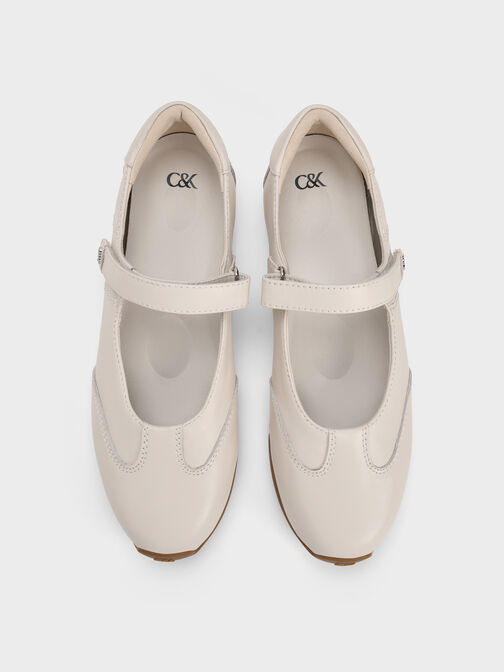 Jace Leather Mary Jane Sneakers, Chalk, hi-res