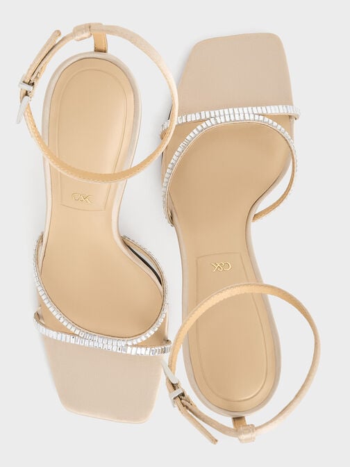 Jaylene Gem Stiletto Sandals, Champagne, hi-res