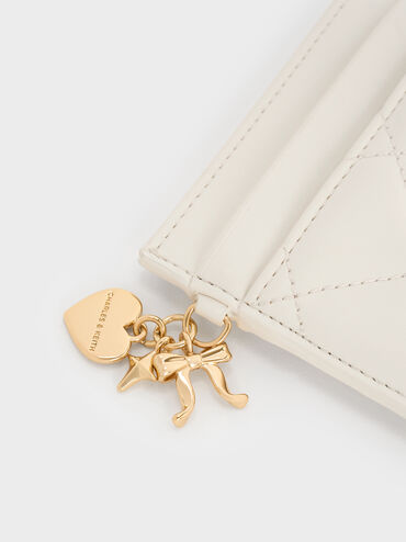 حافظة بطاقات (آرييتي) بتصميم مبطّن أنيق, كريم, hi-res