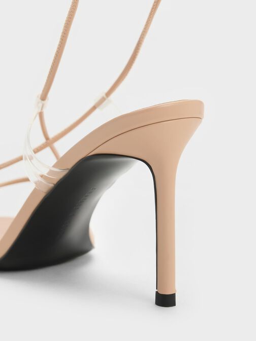 Tie-Around Heeled Sandals, Nude, hi-res