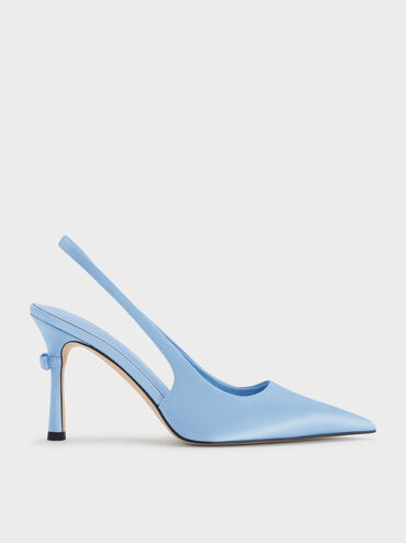 Brantley Bow Slingback Pumps, Blue, hi-res