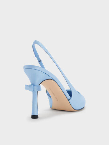 Brantley Bow Slingback Pumps, Blue, hi-res