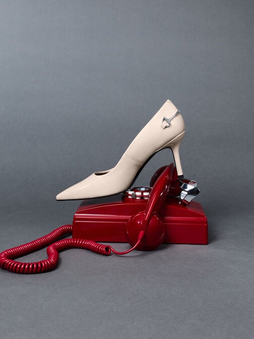 حذاء بكعب إيرينا ميتاليك ومقدمة مدببة, رملي, hi-res