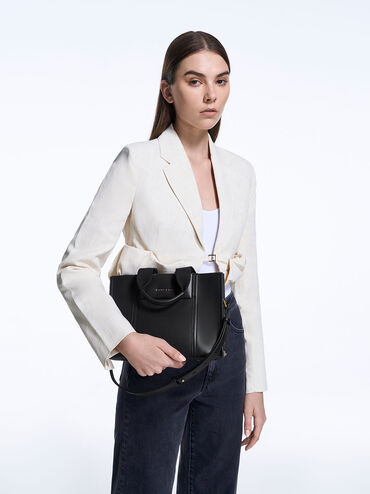 حقيبة توت صغيرة من مجموعة شاليا, أسود, hi-res