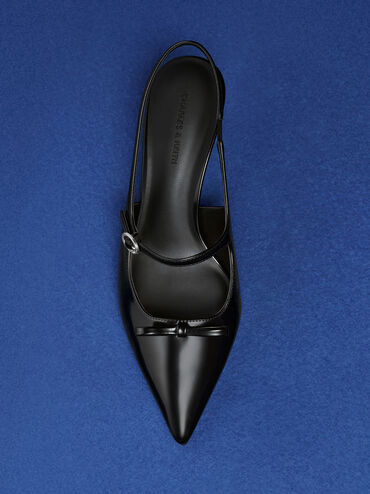 Sonali Bow Slingback Pumps, Black Boxed, hi-res