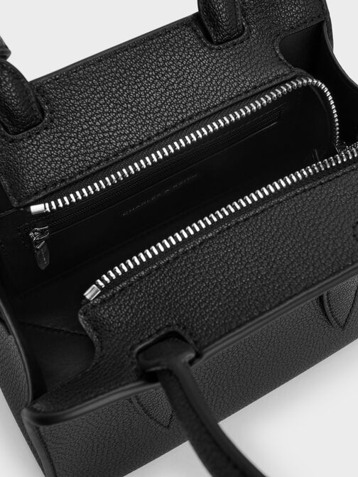 Allyn Structured Trapeze Tote Bag, Noir, hi-res