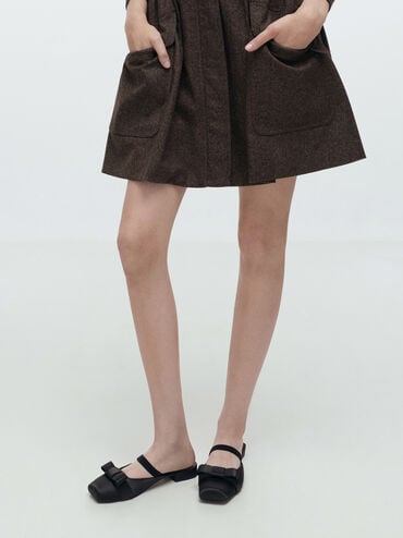 حذاء ميول برانتلي بفيونكة, أسود خشن, hi-res