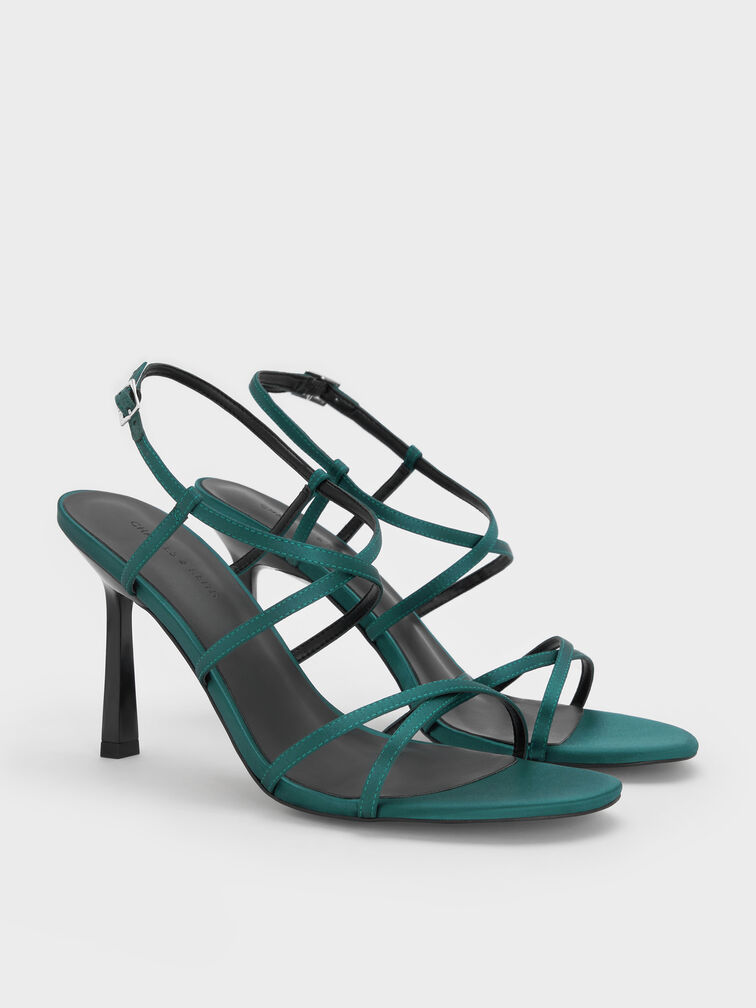 صندل كروس أوفر من بوليستر معاد تدويره بكعب ترابيز, شرشيري, hi-res