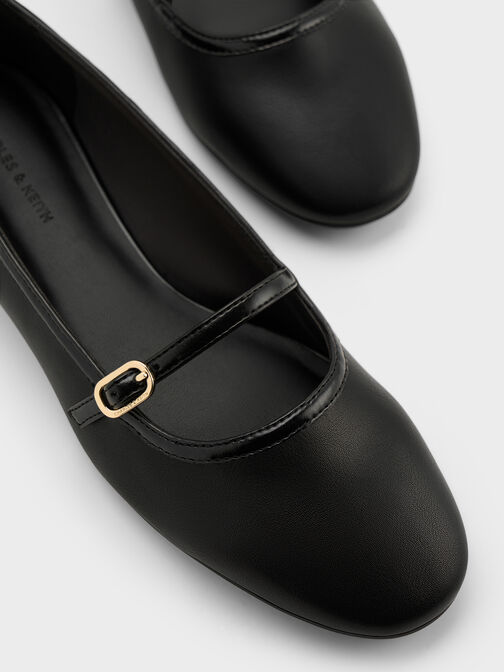 حذاء ماري جين مزين بشرائط, أسود, hi-res