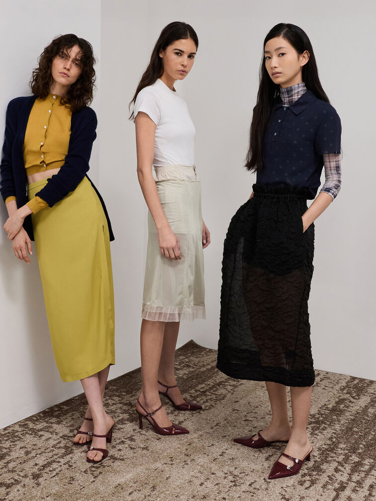 حذاء ميول من الجلد اللامع بكعب ومقدمة مدببة بمشبك مرصع بحجر, برغندي, hi-res