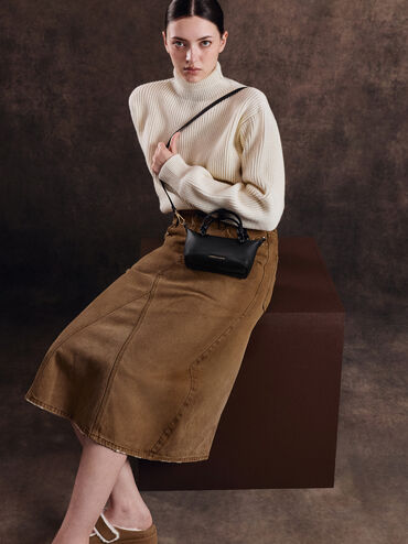 Sammie Knotted-Handle Tote Bag, Black, hi-res