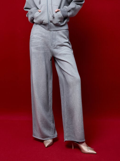 Crystal-Bow Pointed-Toe Heeled Mules, Nude, hi-res