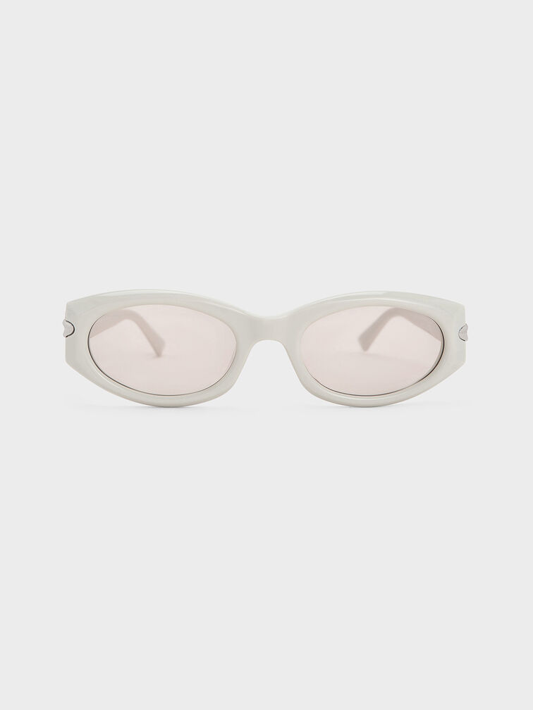 Edie Oval Sunglasses, Chalk, hi-res