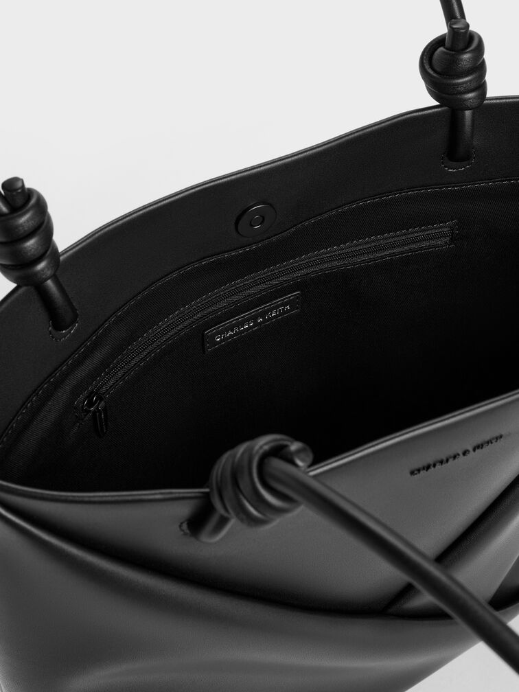 حقيبة تسوق ميدوري ذات التصميم الهندسي, أسود عميق, hi-res