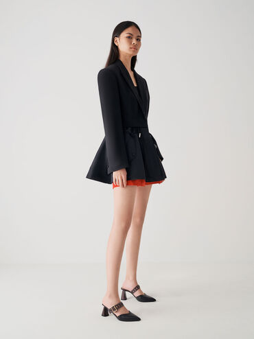 حذاء ميول بكعب عالٍ وشريط مزين بفتحات, أسود, hi-res