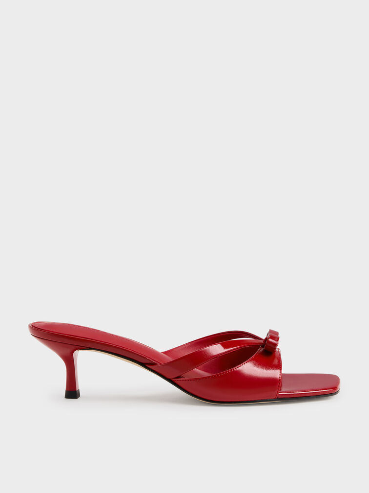 Kaleen Kitten-Heel Mules, Red, hi-res