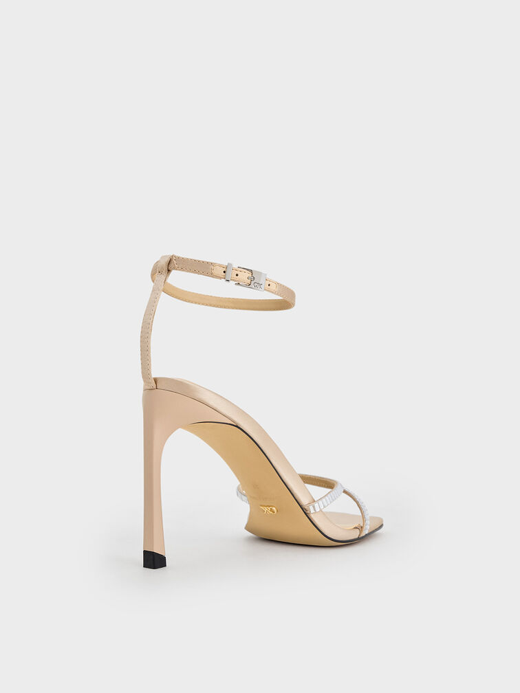 Jaylene Gem Stiletto Sandals, Champagne, hi-res