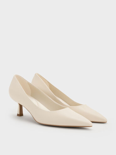 حذاء إيمي بمقدمة مدببة وكعب القطة لأناقة تناسب كل إطلالة, أبيض طباشيري, hi-res