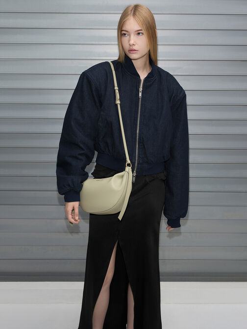 Calla Half-Moon Bag, Sage Green, hi-res