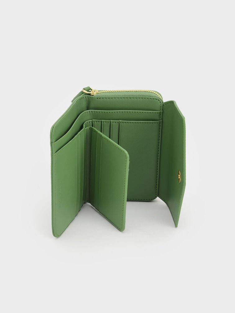 Stitch Trim Envelope Wallet, Green, hi-res