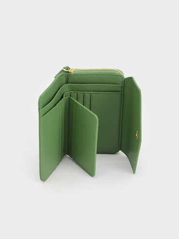 Stitch Trim Envelope Wallet, Green, hi-res
