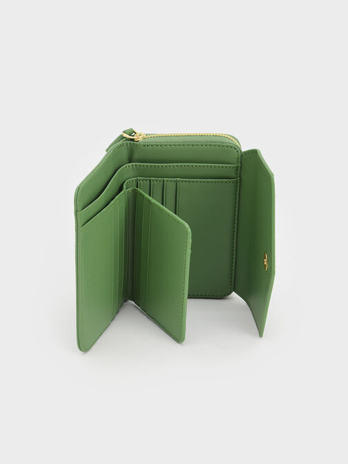 Stitch Trim Envelope Wallet, Green, hi-res