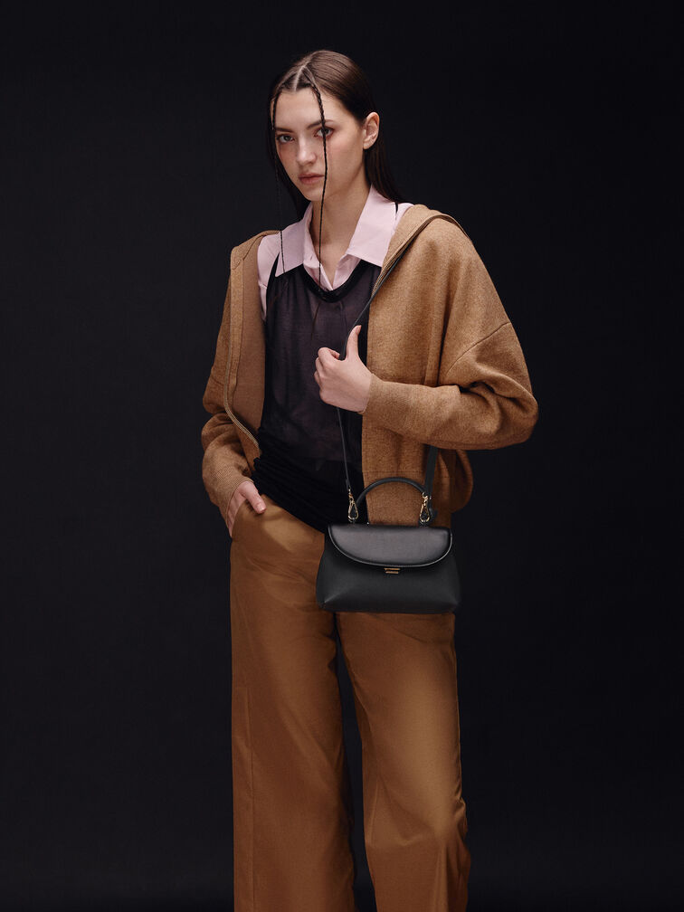 Sammie Knotted-Handle Two-Way Backpack, Black, hi-res