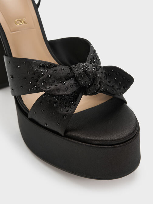 صندل (جايس) بقاعدة متصلة (بلاتفورم) مطعمة بالكريستال, أسود خشن, hi-res