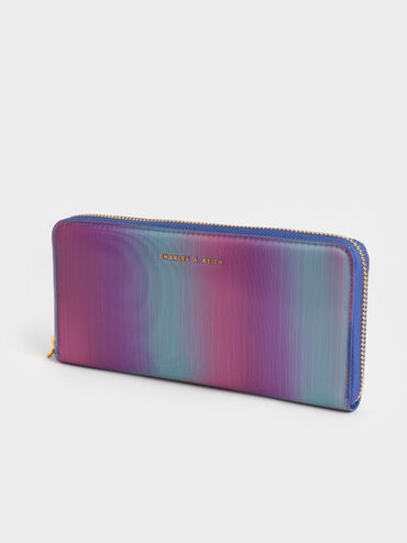 Dulcie Ombre Zip-Around Long Wallet, Peacock, hi-res