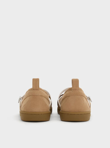 Tiggy Faux Suede Two-Tone Ballet Sneakers, Sand, hi-res