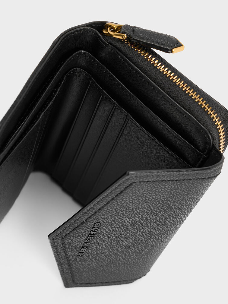 Stitch Trim Envelope Wallet, Black, hi-res