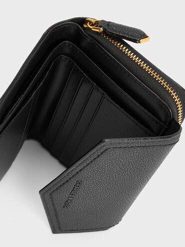 Stitch Trim Envelope Wallet, Black, hi-res