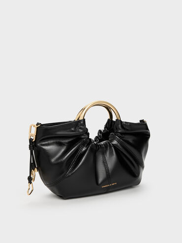 حقيبة حمل بمقبض معدني من سيارا, أسود, hi-res