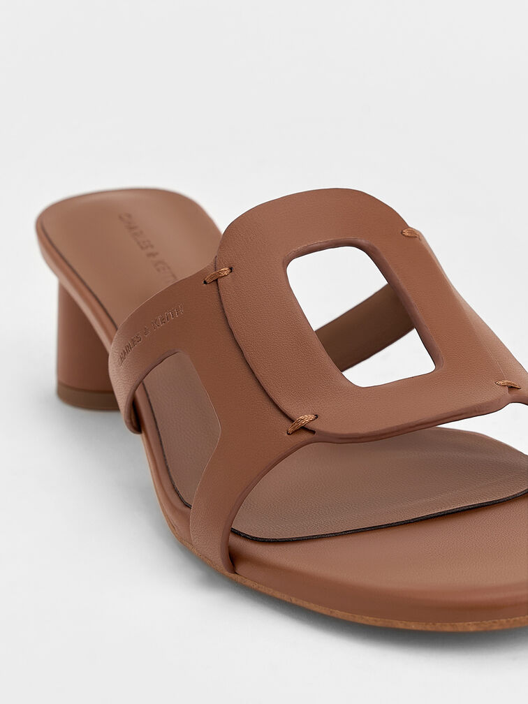 صندل إيزلي بكعب وتصميم مزين بفتحات, كراميل, hi-res