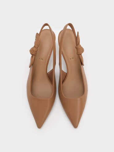Jayce Leather Slingback Kitten Heels, Tan, hi-res