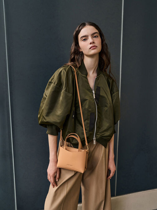 Midori Geometric Shoulder Bag, Toffee, hi-res